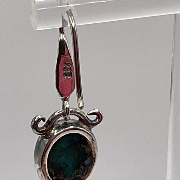 Chrysocolla drop earrings - Picture 5 of 7